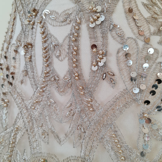 gold lace fabric for costume dresses or wedding dresses