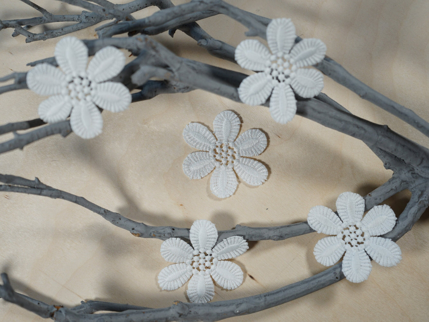 LL-1542, 10 pc., Lace Flower patch, 3D flower lace appliqué, 3d lace flower, wedding dress lace appliqué