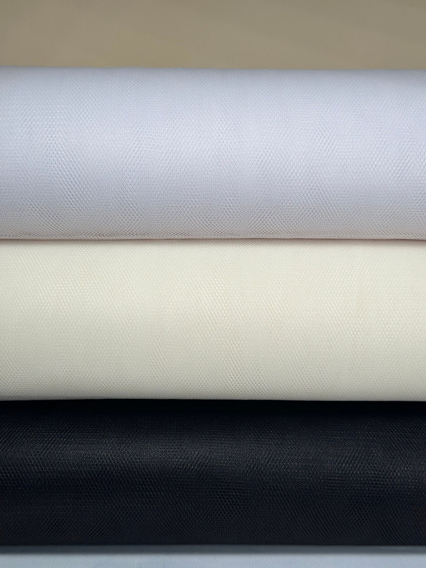 2m wide, hard stiff tulle mesh, netting fabric in white, ivory or black color