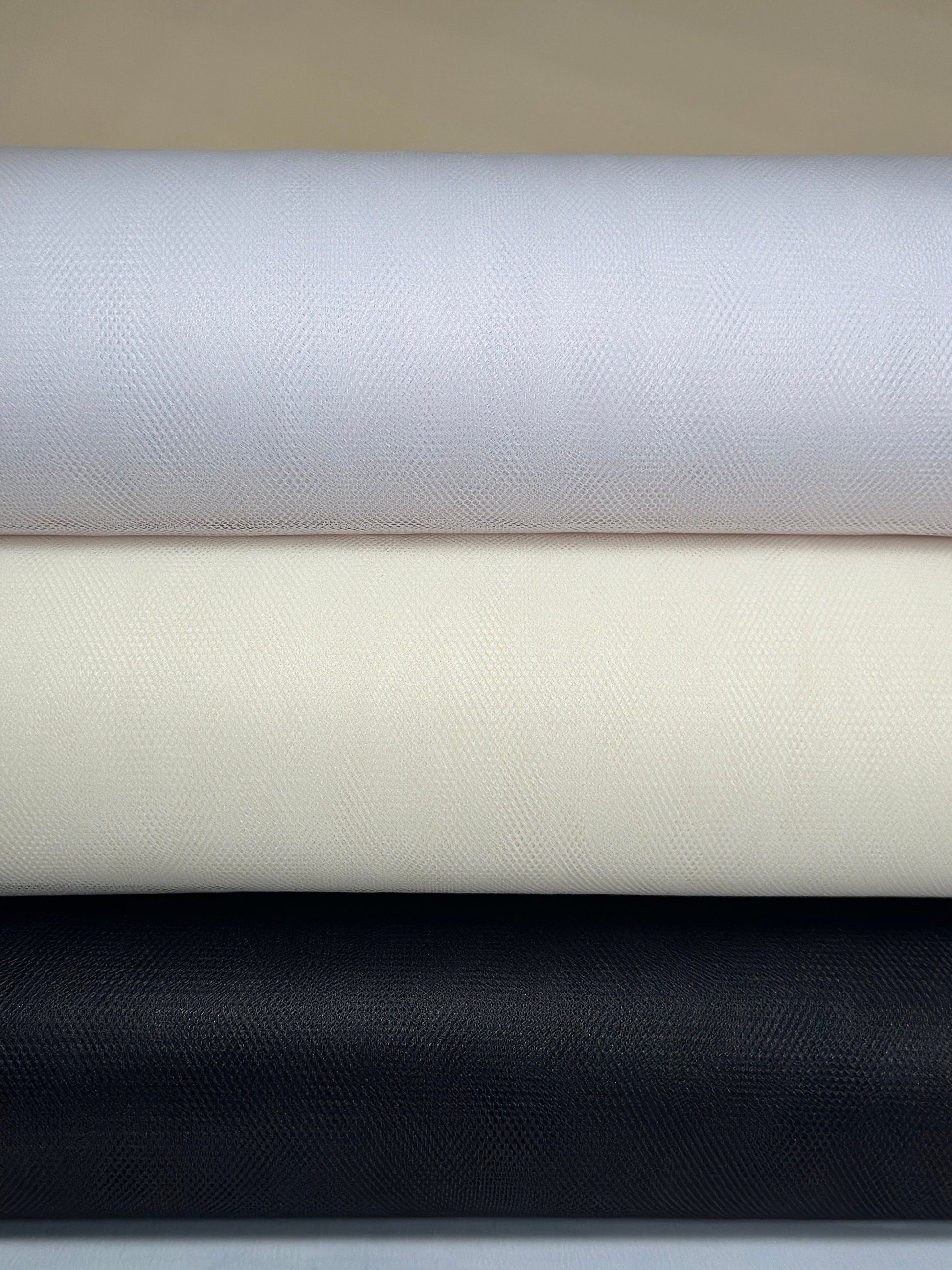 2m wide, hard stiff tulle mesh, netting fabric in white, ivory or black color