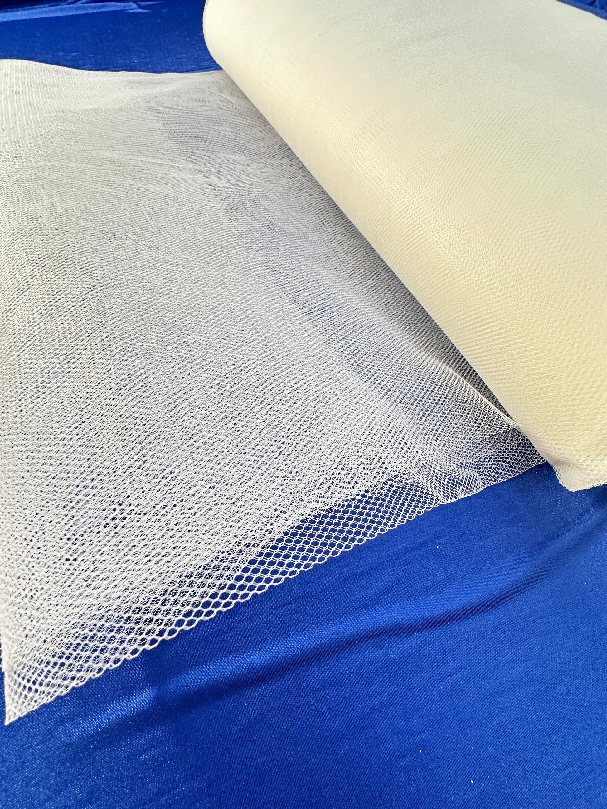 2m wide, hard stiff tulle mesh, netting fabric in white, ivory or black color
