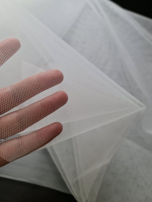 2m wide, hard stiff tulle mesh, netting fabric in white, ivory or black color