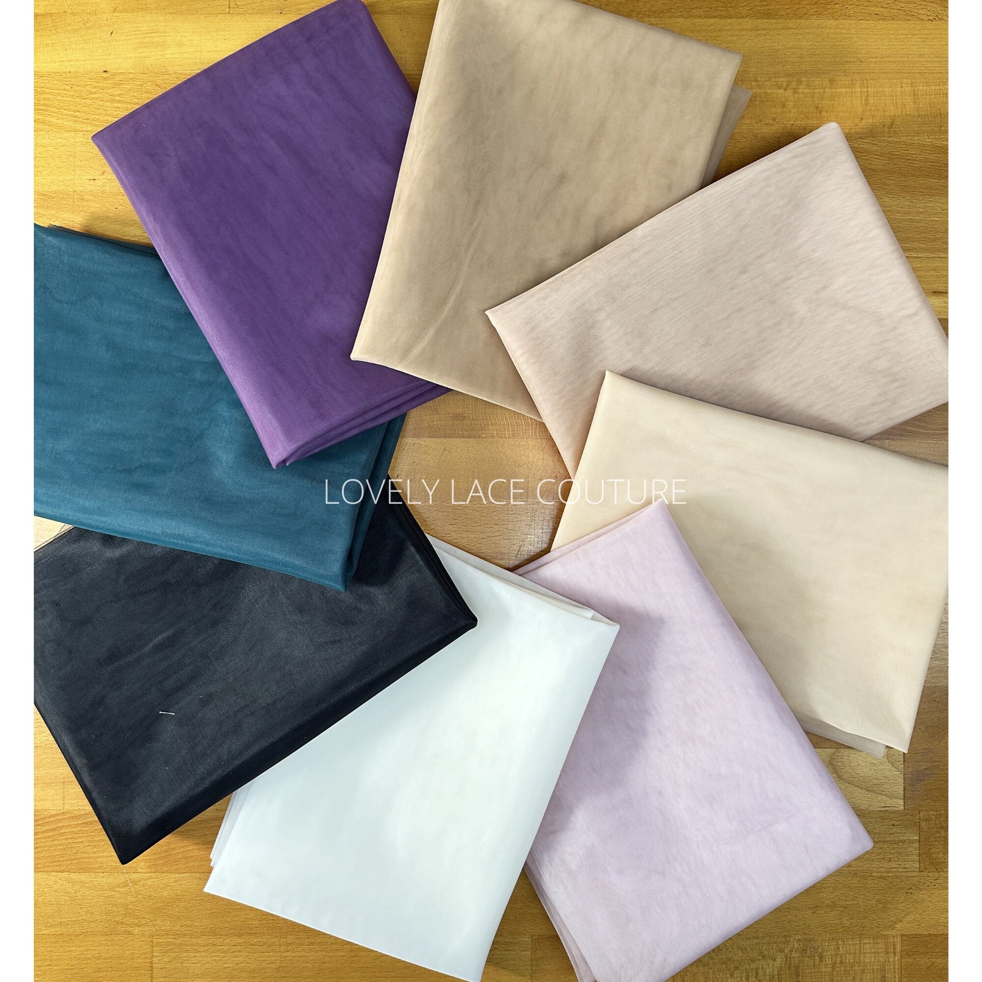 3m wide, Tulle fabric, solid tulle fabric in ivory, beige, nude, dark nude, rosé, purple, green or black color