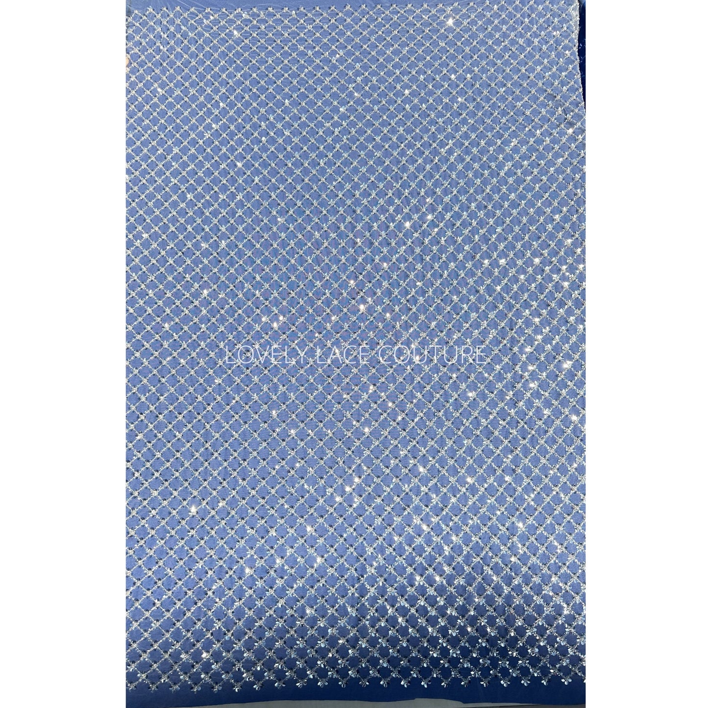 picture of lace on blue background