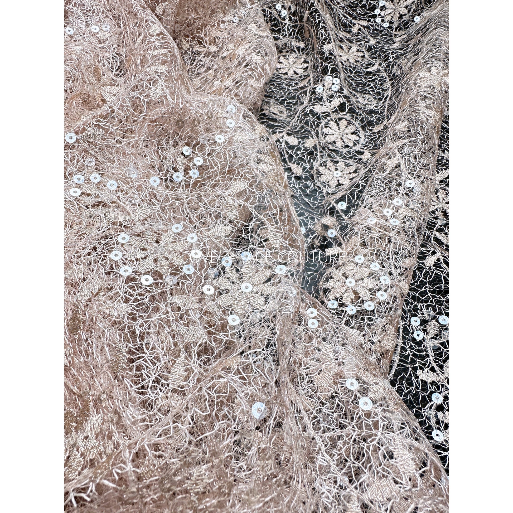 allover abstract flower design in roségold color
