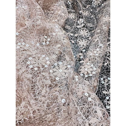 allover abstract flower design in roségold color
