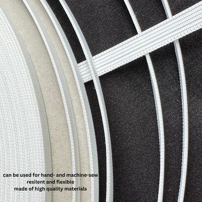 5/10/40m boning, sewable polyester bone for corsets 6 or 8mm wide, flexible and resilient, in off-white, nude and black, LL-PB100