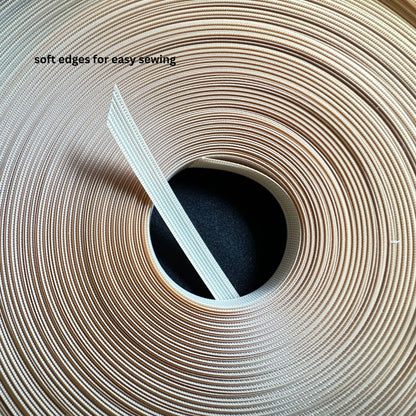 5/10/40m boning, sewable polyester bone for corsets 6 or 8mm wide, flexible and resilient, in off-white, nude and black, LL-PB100