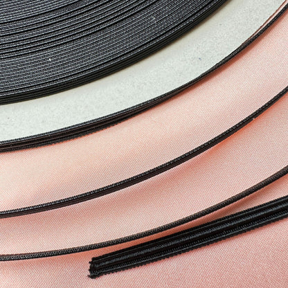 5/10/40m boning, sewable polyester bone for corsets 6 or 8mm wide, flexible and resilient, in off-white, nude and black, LL-PB100