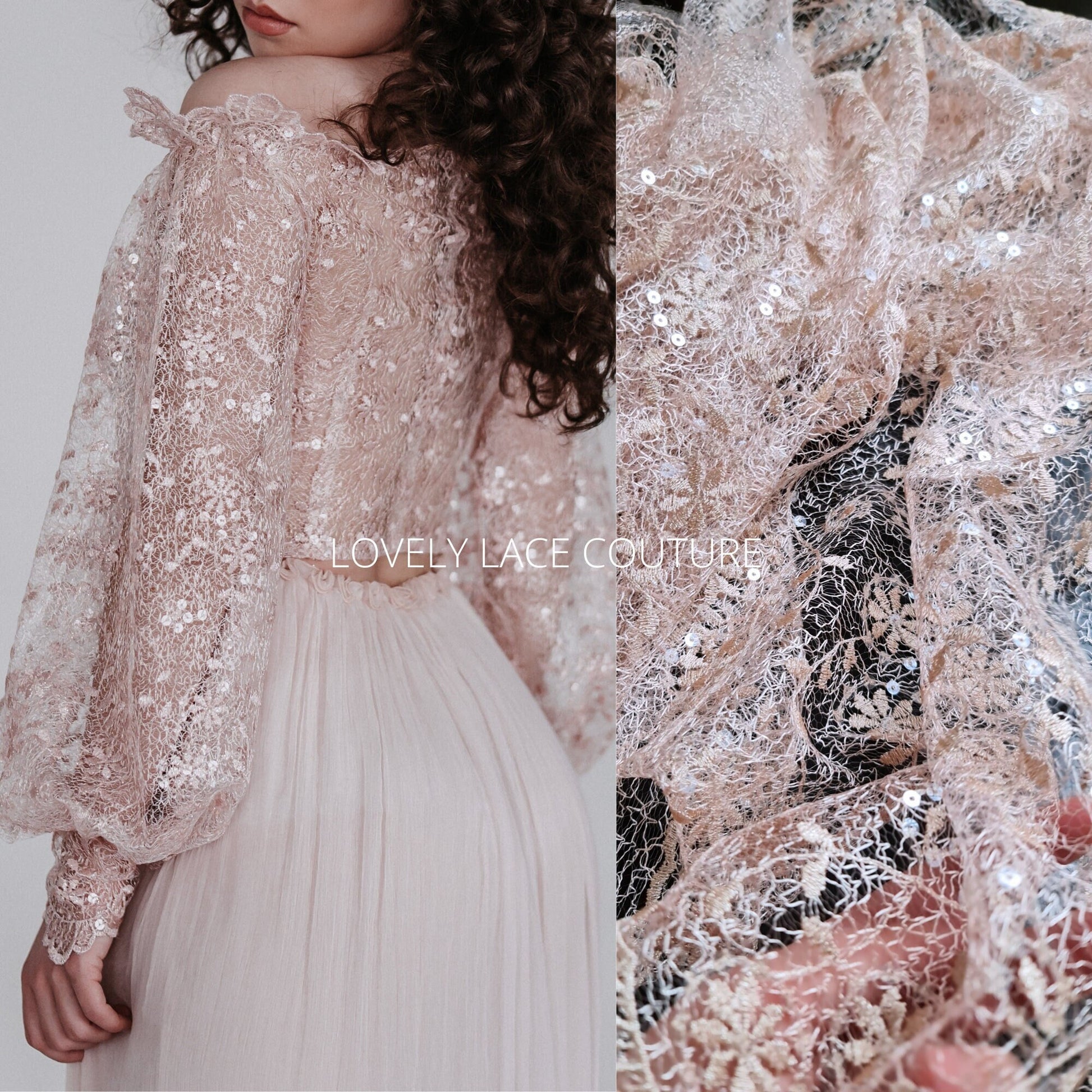 lace fabric in rosé color