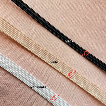 5/10/40m boning, sewable polyester bone for corsets 6 or 8mm wide, flexible and resilient, in off-white, nude and black, LL-PB100