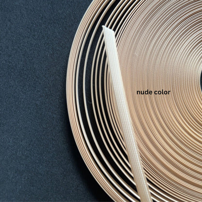 5/10/40m boning, sewable polyester bone for corsets 6 or 8mm wide, flexible and resilient, in off-white, nude and black, LL-PB100