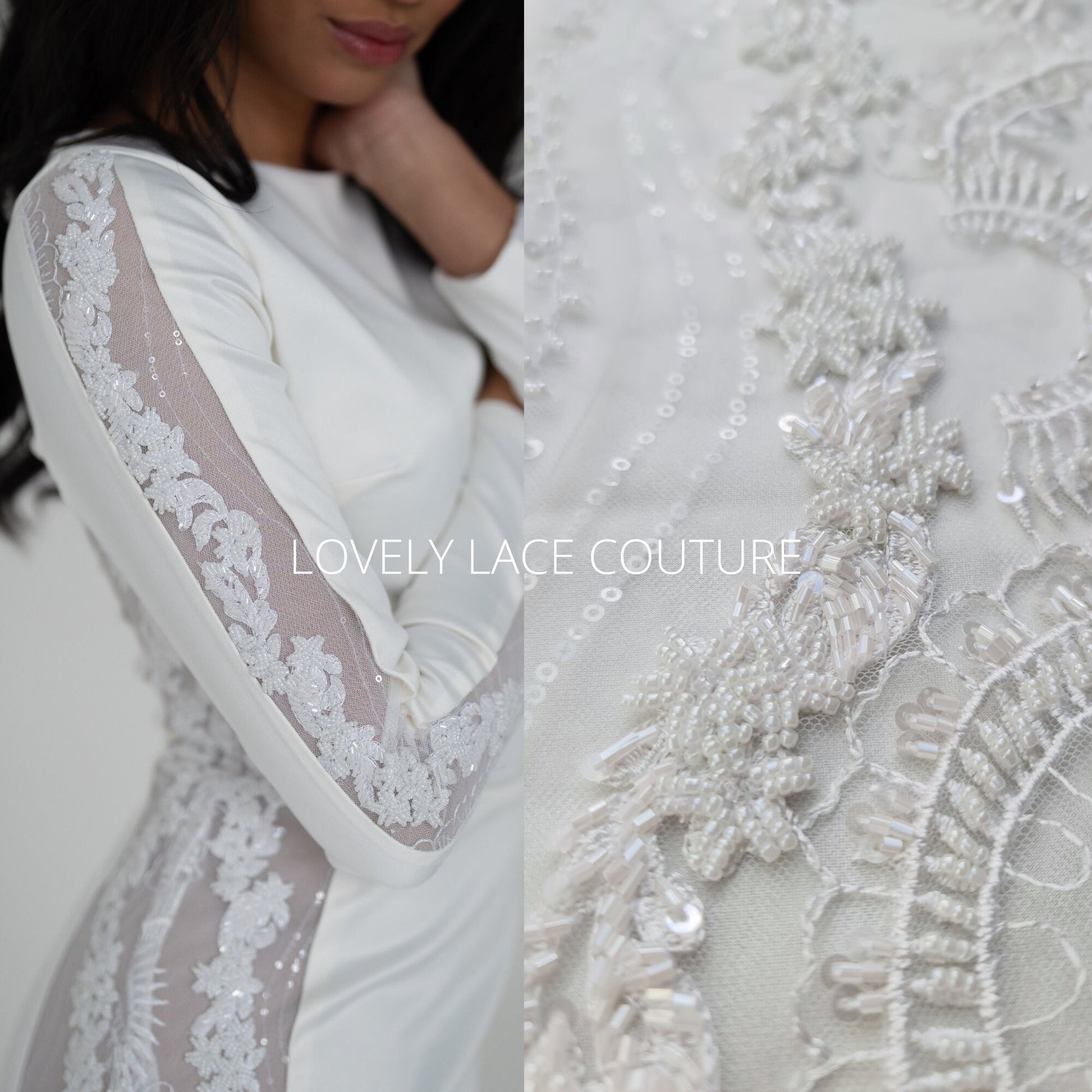 lace fabric with star and moon pattern