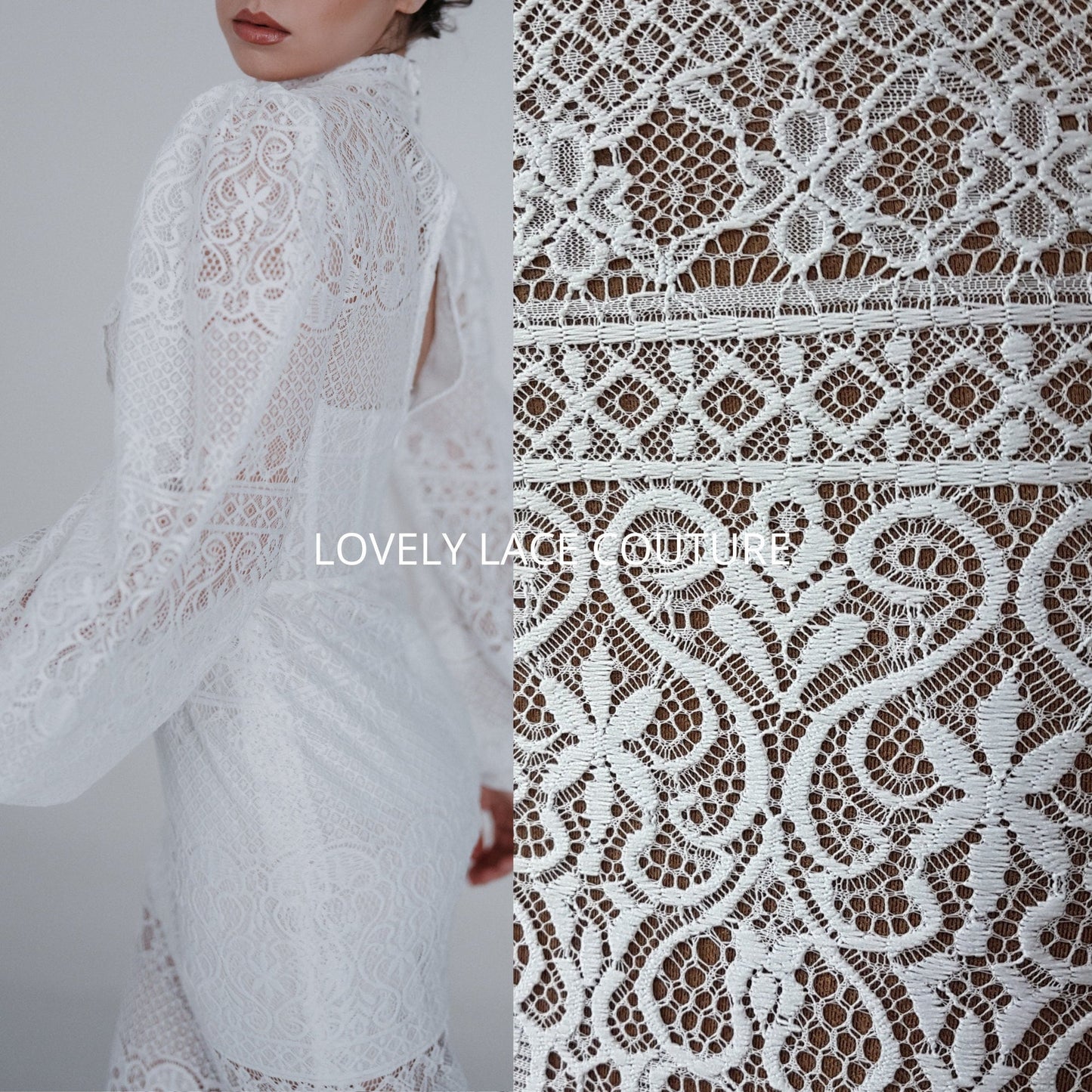 white boho lace fabric