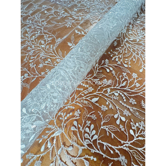 leaf lace fabric