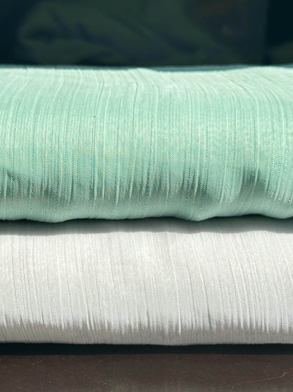 chiffon fabric in white LL-1172 or mint LL-1169, sparkling metal stripes, high and soft quality fabric for beach bridal dresses, bridal wear