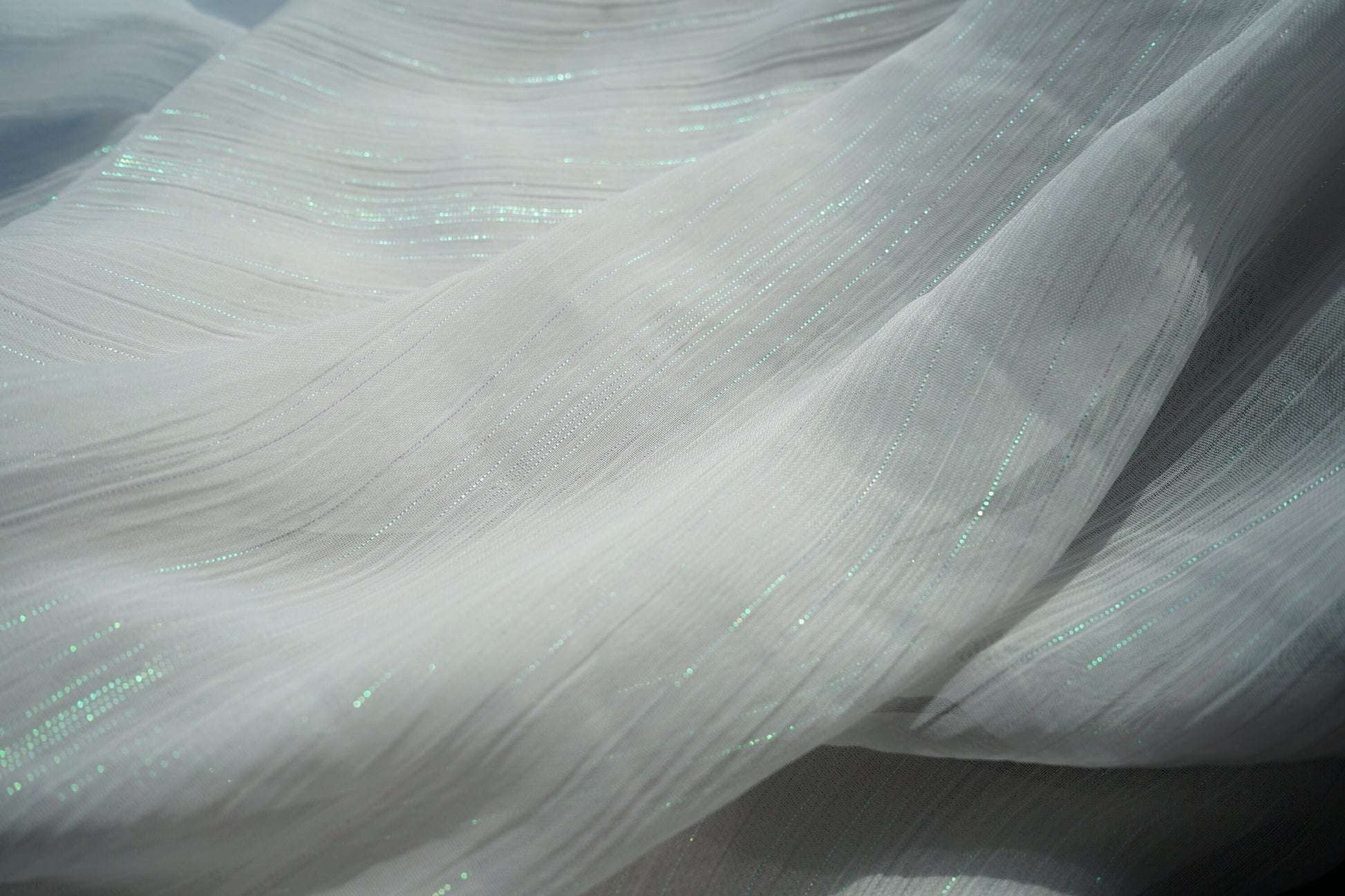 transparent chiffon fabric with metal stripes