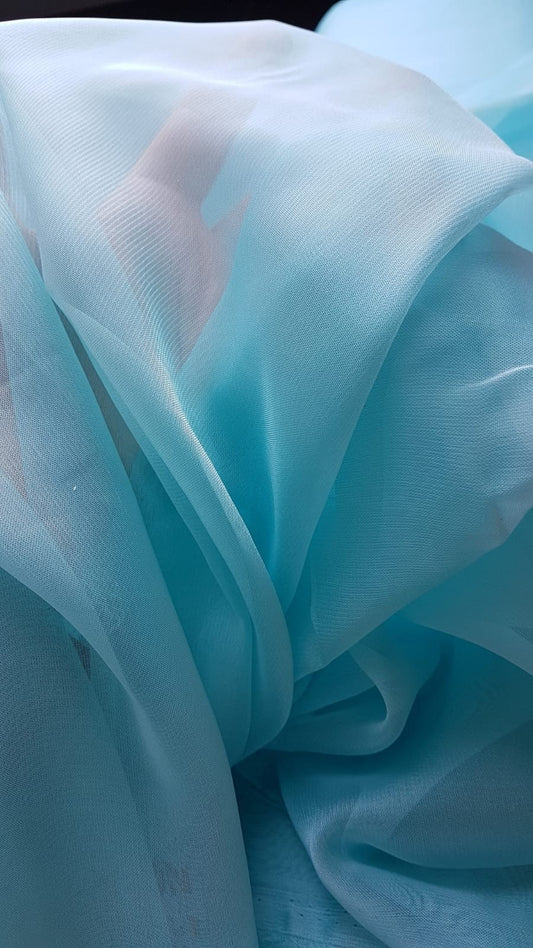 chiffon fabric in orange, pink, mint and turqouise