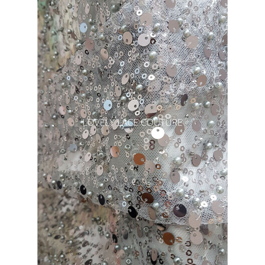 lace fabric in grey color