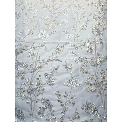 Flower bridal lace fabric with beads and sequins, wedding dress lace, bridgerton dress lace, edwina's dress lace LL-1168, start at 0,5m