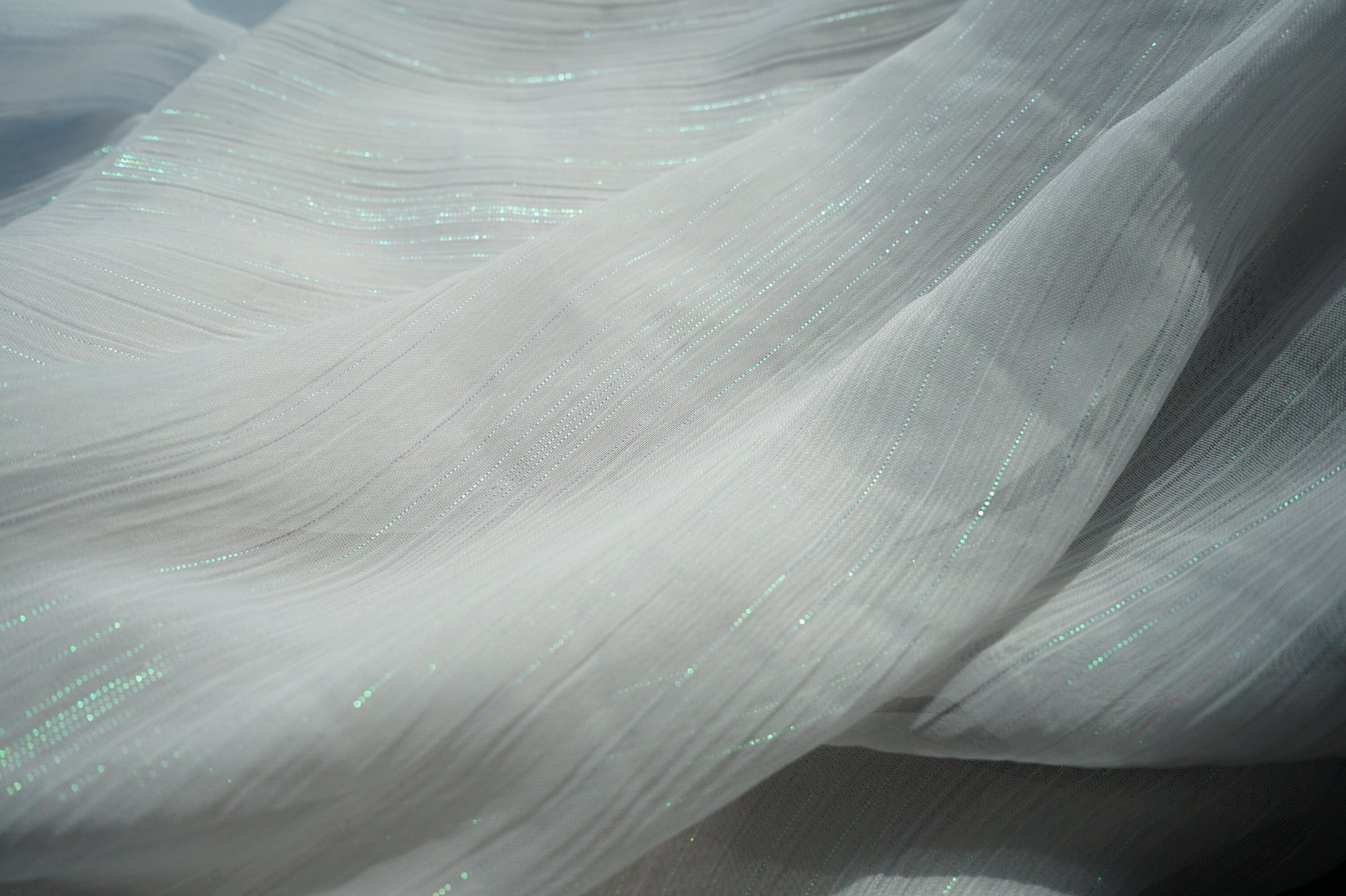 chiffon fabric with sparkle metal stripes