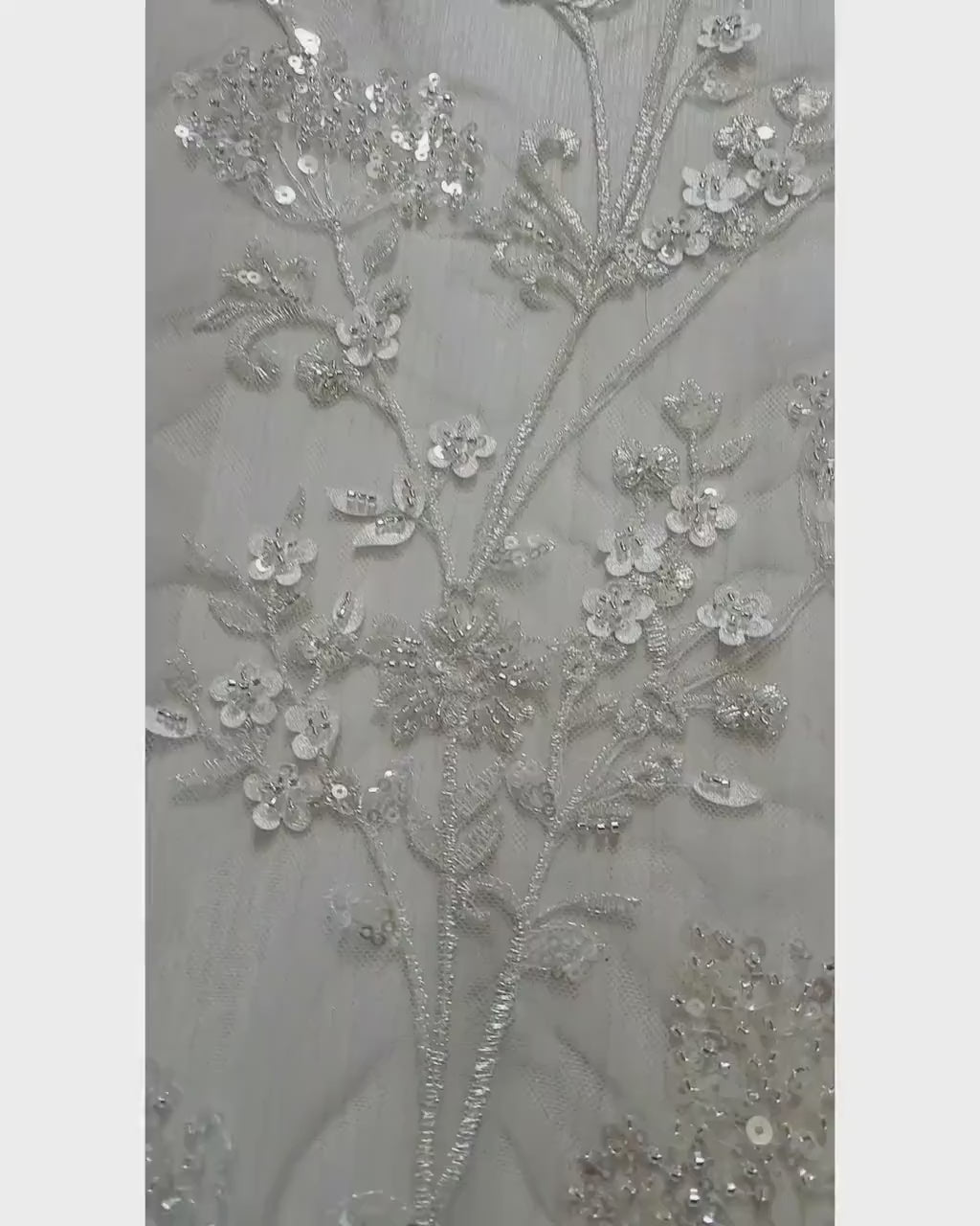 Gorgeous sparkling flower lace with beads and transparent sequins, wedding lace fabric, bridal lace, embroidery lace LL-1168