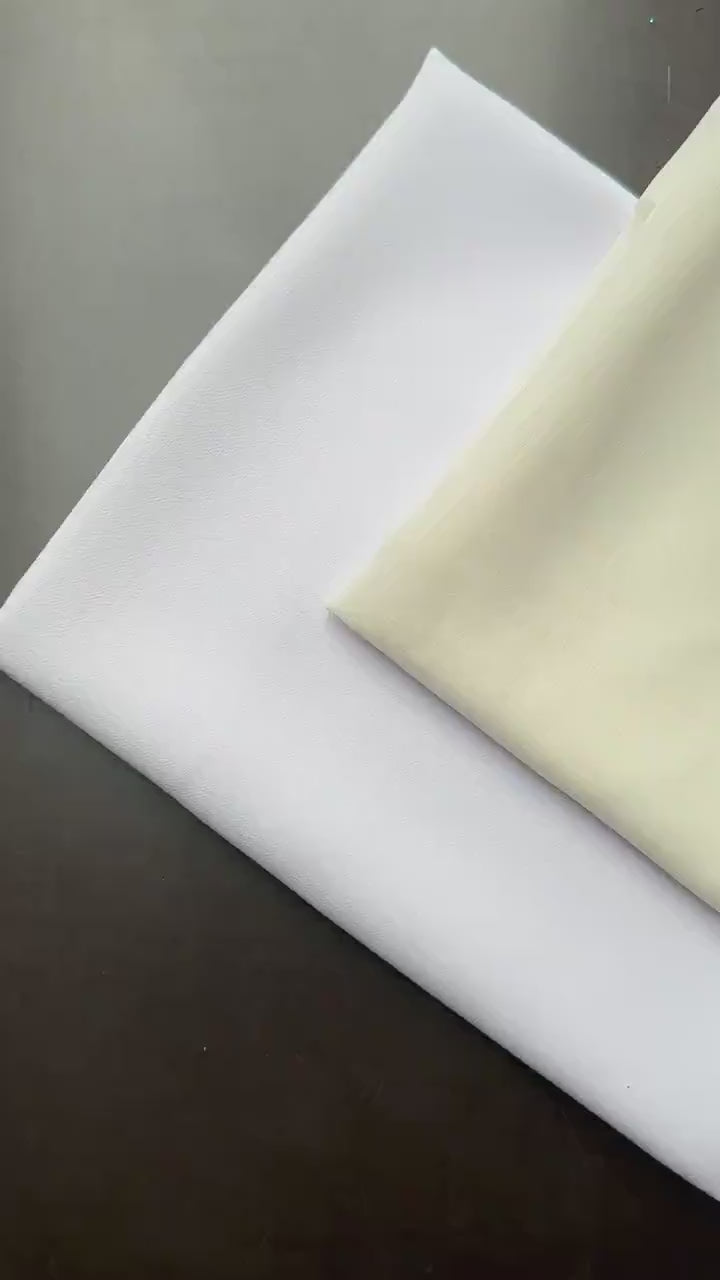 Crepe-Chiffon Fabric in white, ivory, green, red, dark red or black, soft chiffon fabric for dresses and blouses, bridal wear, evening gowns