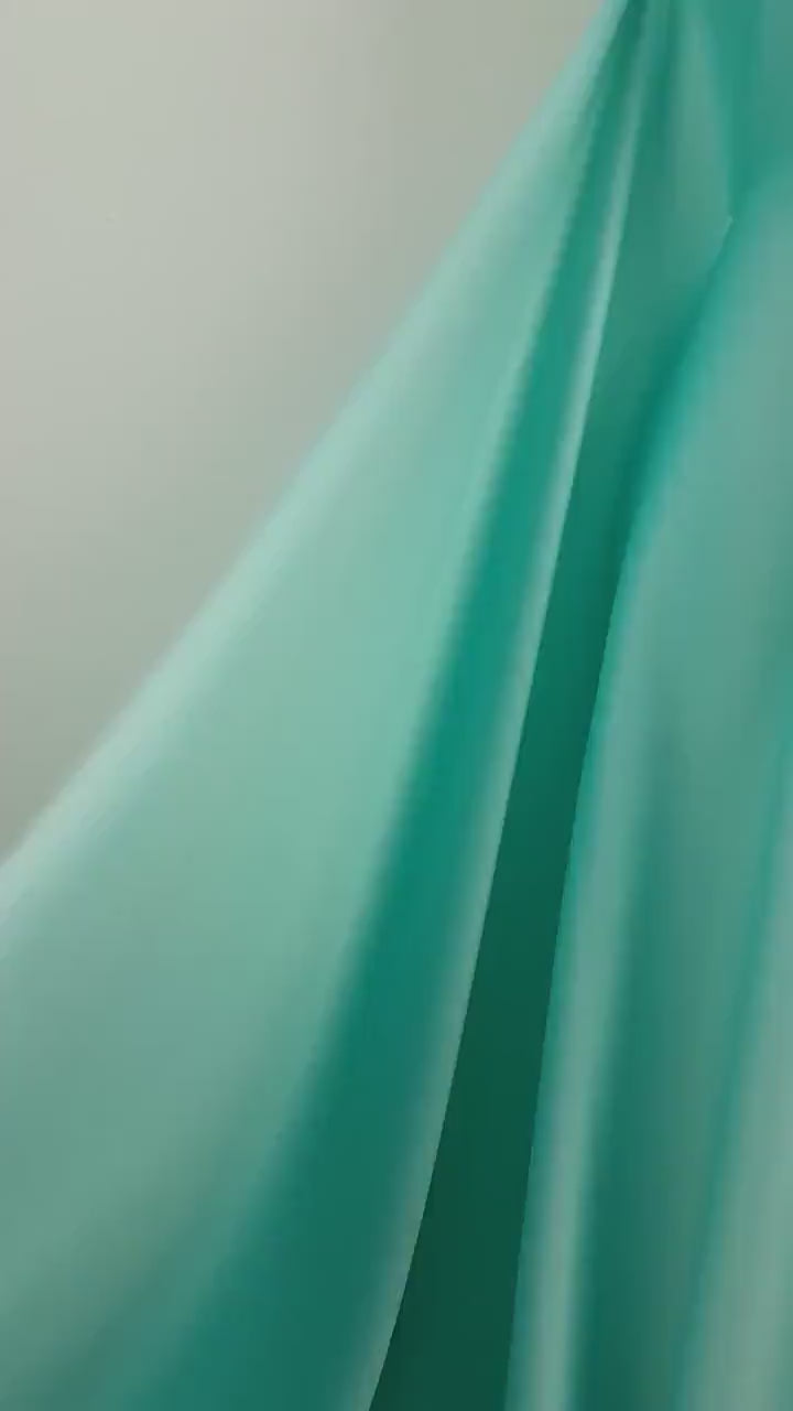 Italian Satin Fabric in beautiful white, ivory, beige-gold, mint, blue or dark green color, fabric for dresses or jumpsuits, High quality