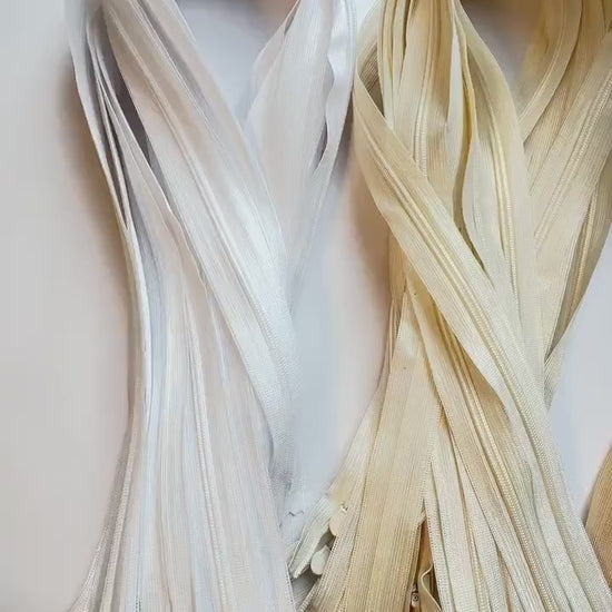 3pc, 70cm long, YKK seam-covered zipper, spiral zip, adjustable, non-separable, 5mm running rail, in white, cream, beige, taupe, rosé