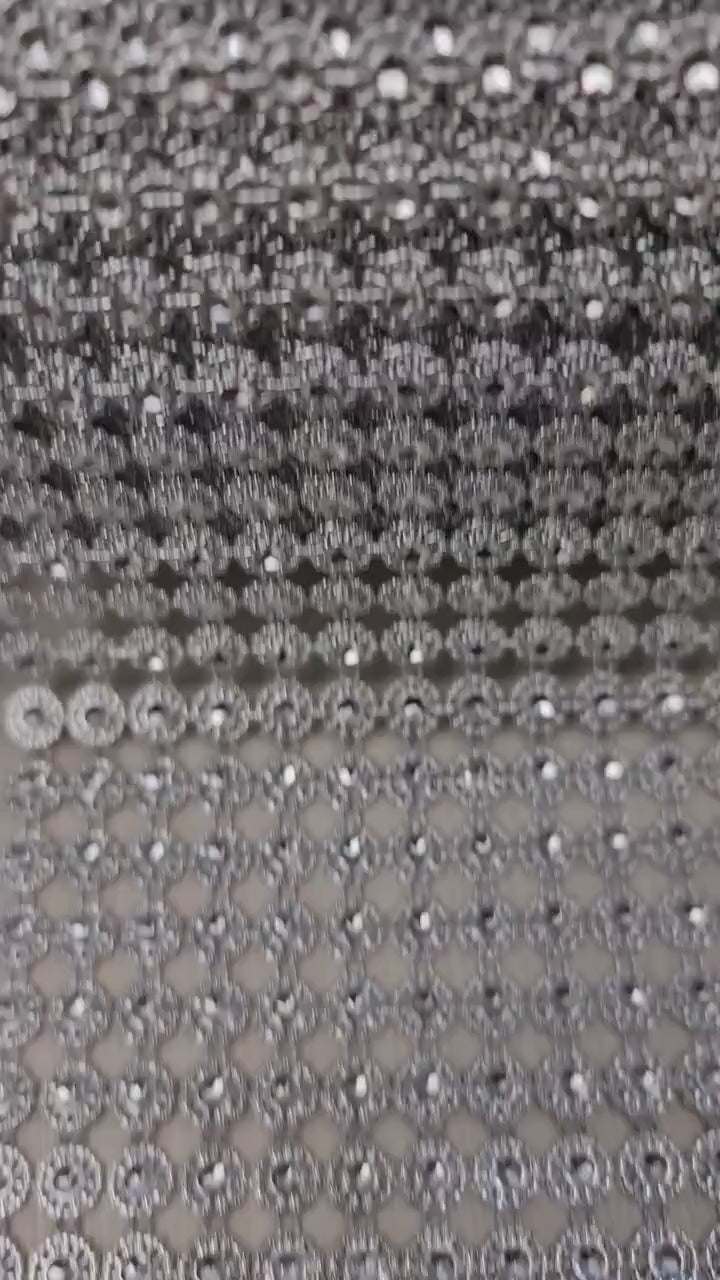 Ribbon Mesh Crystal Silver, Rhinestone appliqués, strap, trim, ribbon for decoration, dresses, evening gowns and accessoires