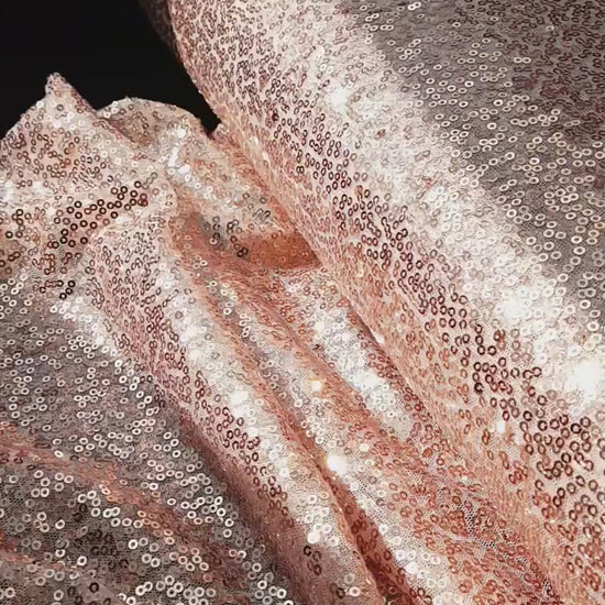 Rosegold fabric with shiny sequins, beautiful sparkling mesh fabric for wedding, engagement or parties, transparent mesh fabric LL-1166