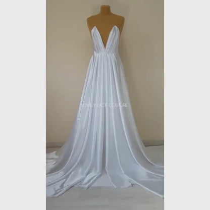 Schöner Satinstoff in Farbe weiß oder ivory, Satin in mehreren Farben, für Brautkleider oder Abendkleider, Meterstoff