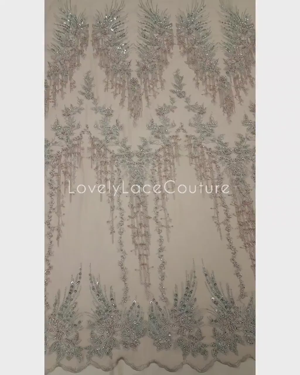 Extraordinary Design, Handbeaded Flower Lace Fabric with sequins, wedding lace fabric, bridal lace, embroidery lace fabric LL-1272
