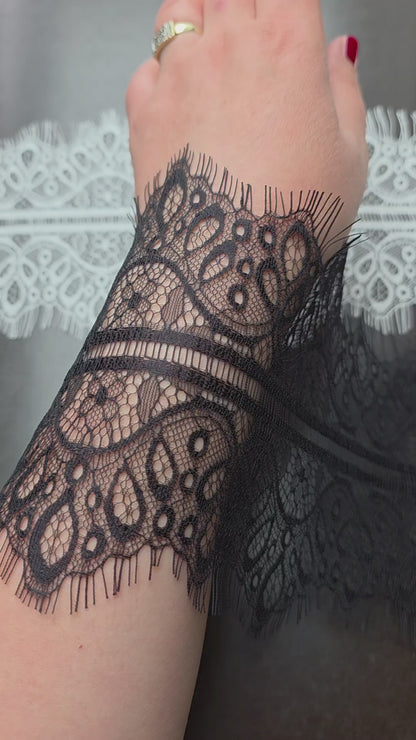 3m long chantilly lace ribbon in white or black color