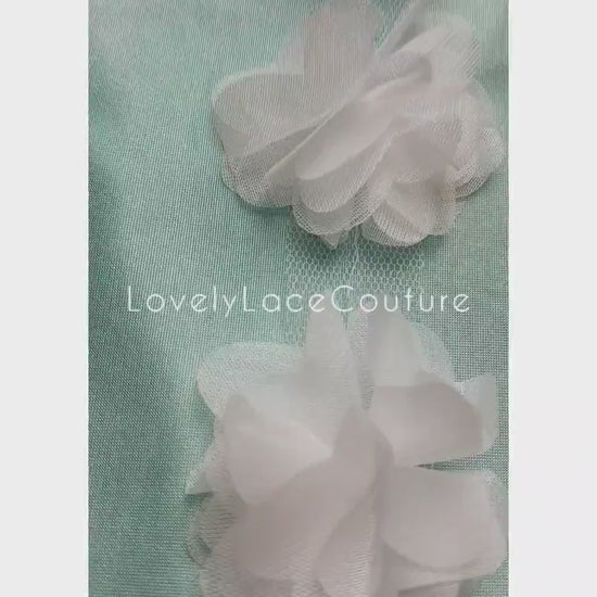 Schöne weiche Stoffblumen, Blumen Applikationen, Blumenband für Dekorationen, Kleider, Brautkleider, Abendkleider,  Kopfschmuck