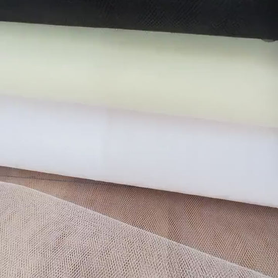 2m wide, hard stiff tulle mesh, netting fabric in white, ivory or black color