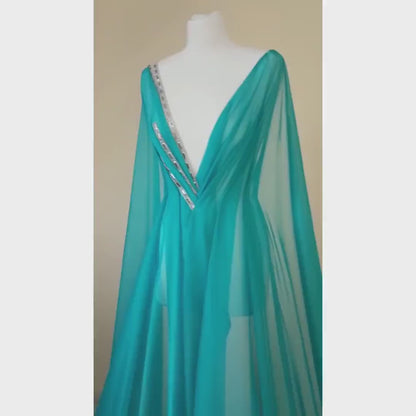 Chiffon Fabric in turquoise, mint, orange, pink, soft chiffon fabric for dresses and blouses, for bridal wear, evening gowns and much more