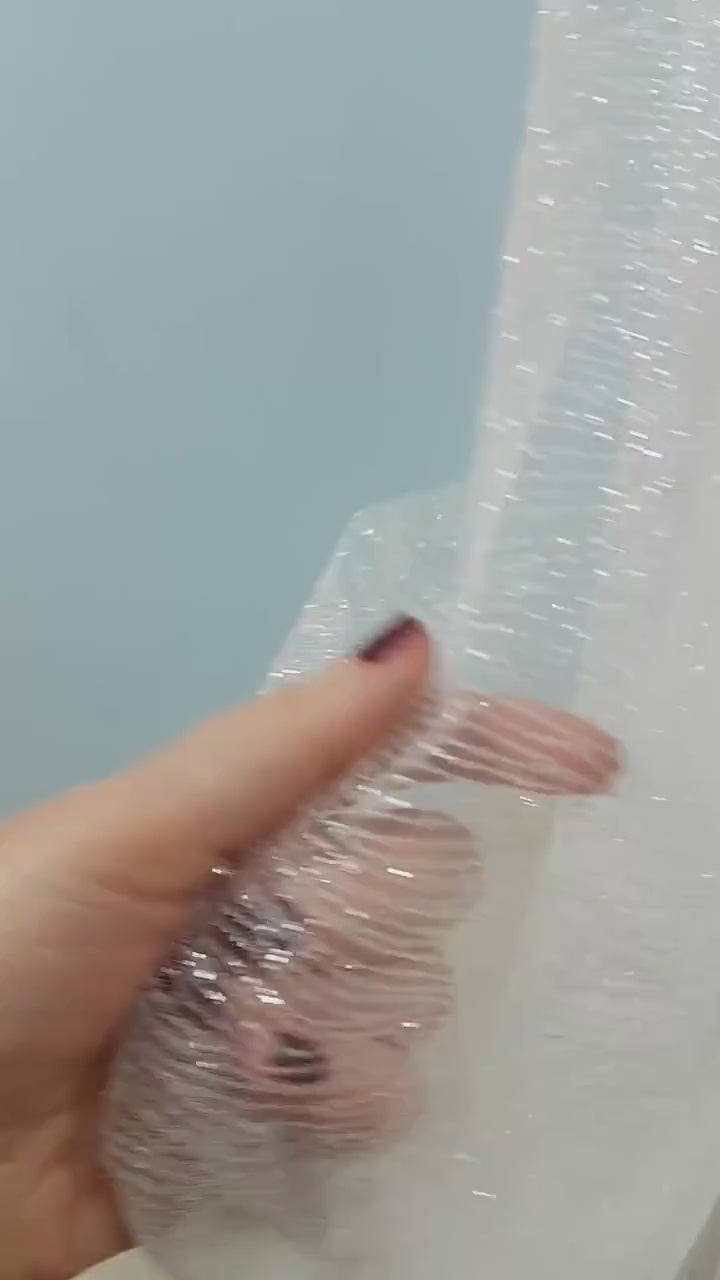 LL-1320 sparkling glitter tulle fabric in white color for lovely bridal and wedding dresses or also veils