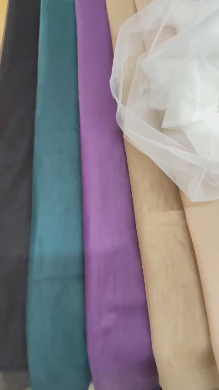 3m wide, Tulle fabric, solid tulle fabric in ivory, beige, nude, dark nude, rosé, purple, green or black color
