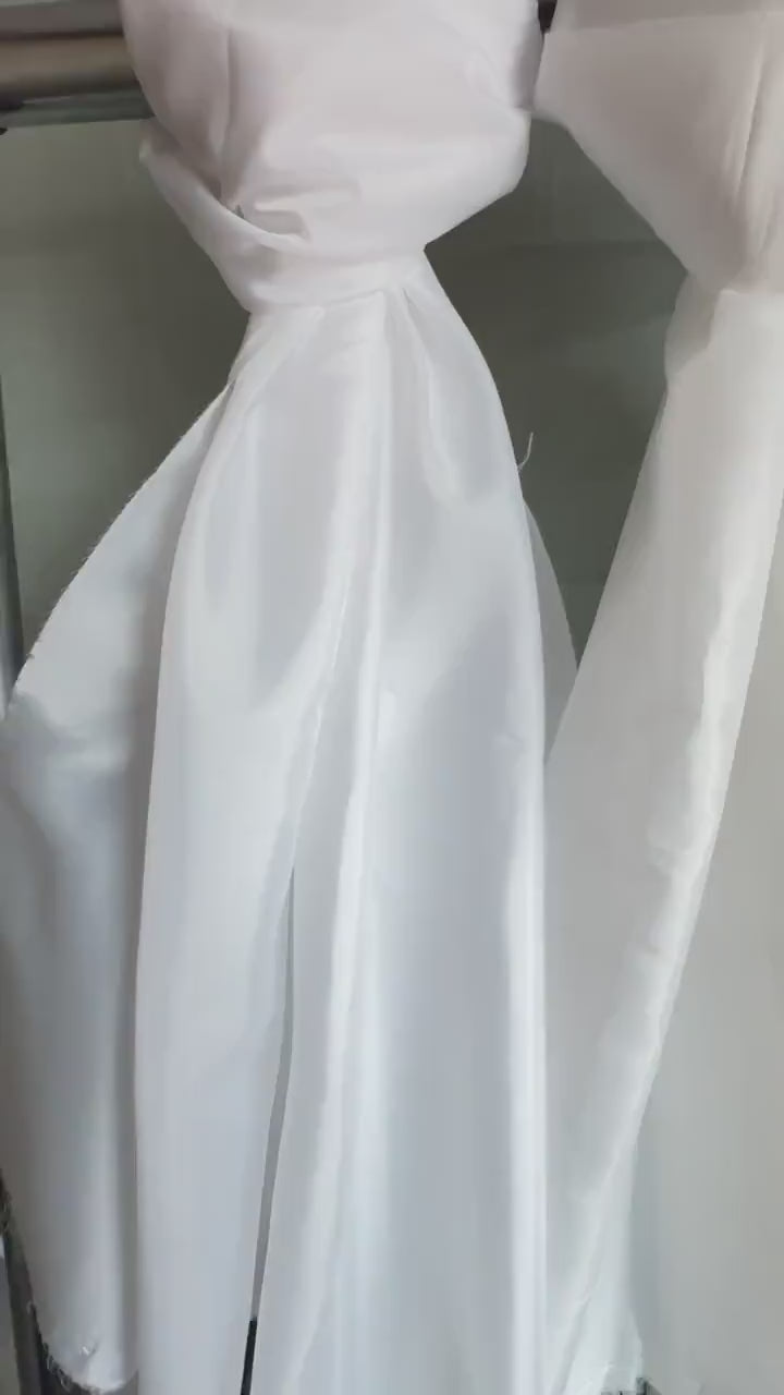 taffeta lining fabric with soft structure and matt sheen in white, ivory, cream, beige, light blue, mint, dusky green, dusky blue and black