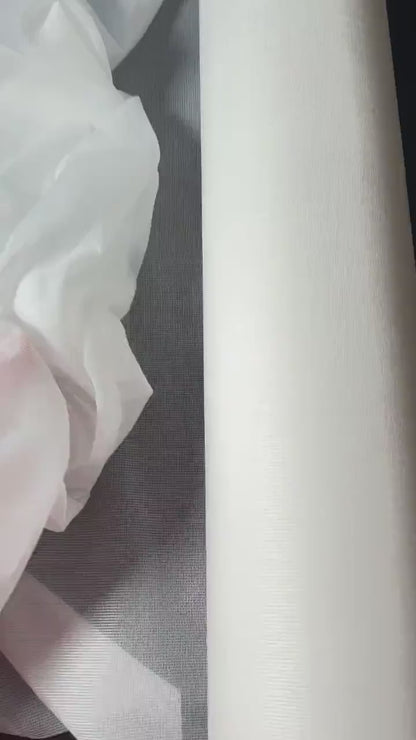 Iron-on fabric lining, tissue insert for light to medium-weight fabrics in white and black, fabric from 0,5 meter