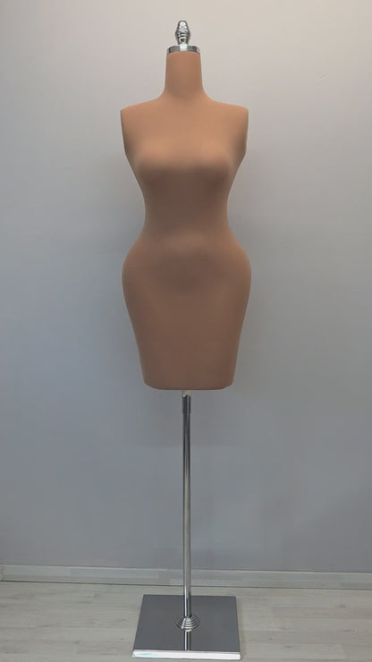hourglass-shaped dress form, ideal for draping and presenting design ideas